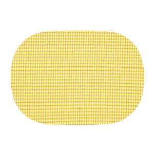 Fishnet 17 in. x 12 in. Yellow PVC Covered Jute Oval Placemat (Set of 6)