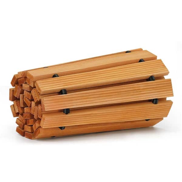 8 ft. Outdoor Natural Roll Up Wooden Garden Pathway Garden Boardwalk Wedding Party Walkways Pond Accessory