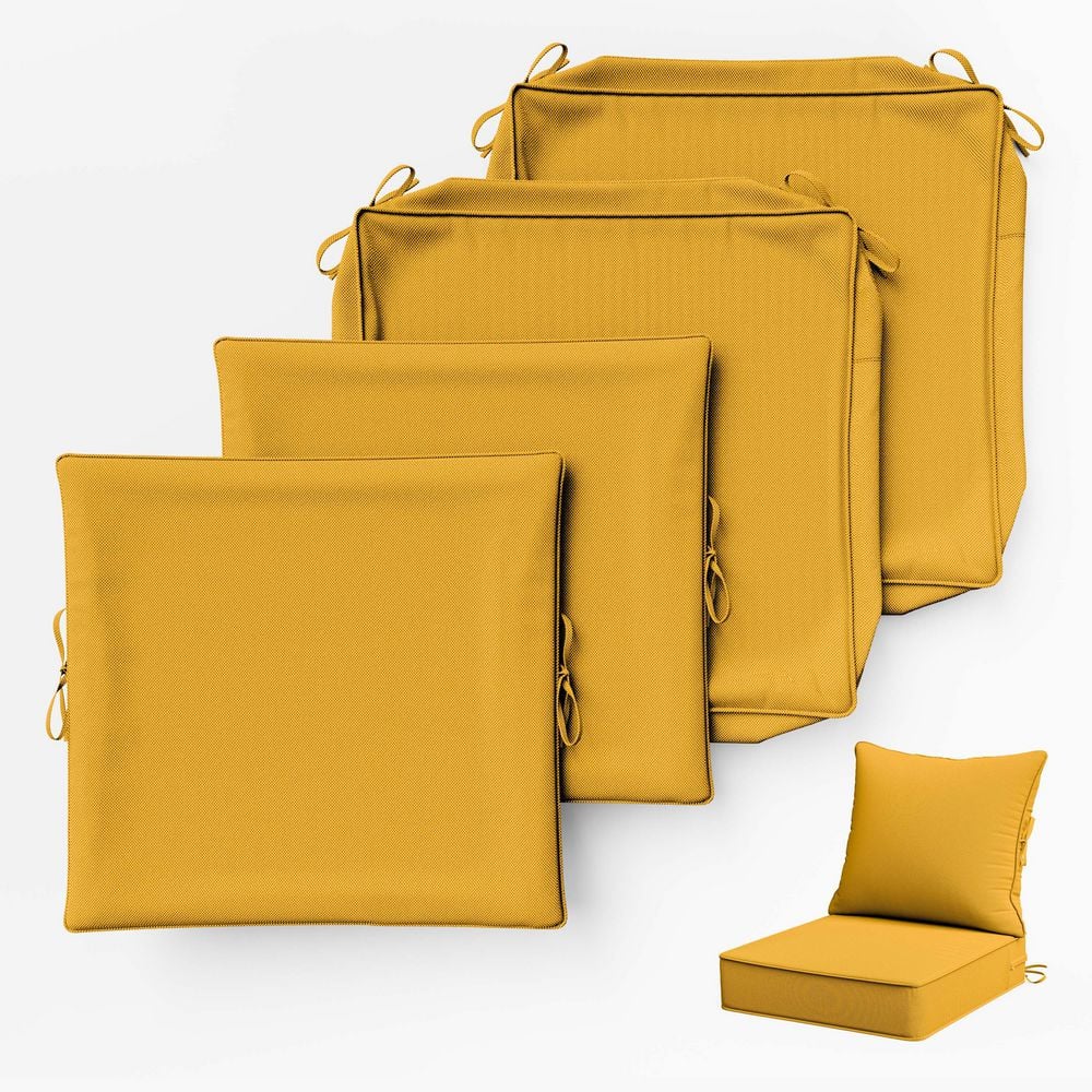 24 in. x 24 in. Slipcover Replacement Outdoor Waterproof Seat&Back Cover Set for Chair and Sofa Yellow (2-Pack) price history on PriceWatchPro