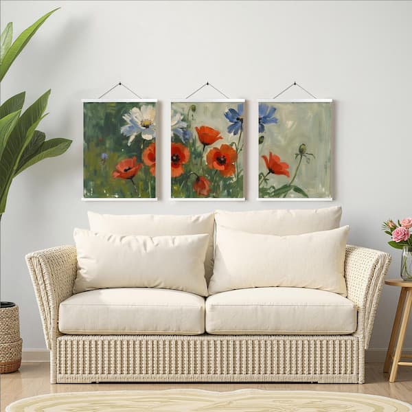 Dovelina White Framed Prints Poster Art Print Canvas Wall Art 16 in. x 24 in. (Set of 3)