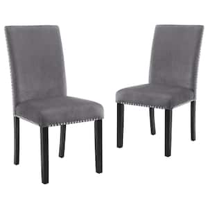New Classic Furniture Celeste Gray Polyester Velvet Upholstered Dining Chair (Set of 2)