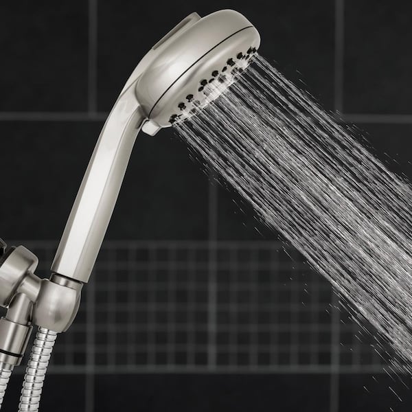 7-Spray Wall Mount Handheld Shower Head 1.8 GPM in Brushed Nickel