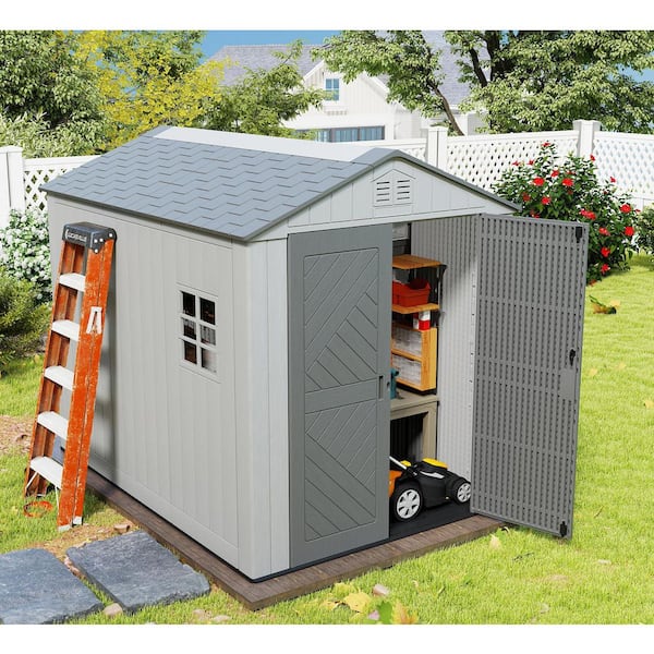 Yardgrace 50 sq 6x9 ft. Outdoor Resin Storage Shed, Weatherproof