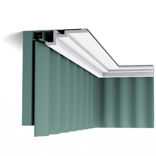 ORAC DECOR 1-5/8 in. x 4-1/2 in. x 78-3/4 in. Primed White Plain Polystyrene Crown Moulding (12-Pack)