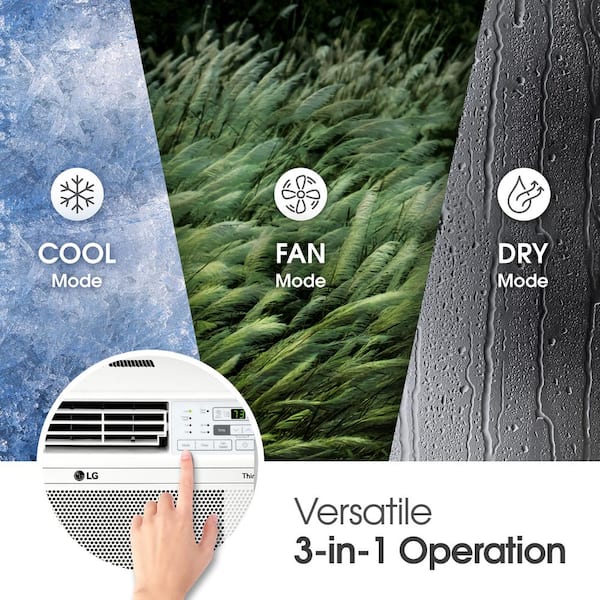 LG - 12,000 BTU 115V Window Air Conditioner Cools 550 sq. ft. with Wi-Fi, Remote, Dehumidifier and in White
