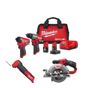 M12 FUEL 12-Volt Cordless Hammer Drill and Impact Driver with M12 FUEL 5-3/8 in. Circular Saw and Multi-Tool Combo Kit