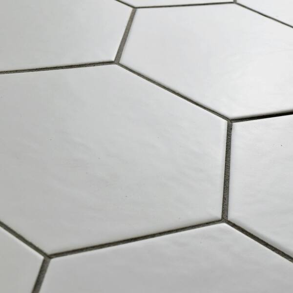 Merola Tile - Hexatile Matte Blanco 7 in. x 8 in. Porcelain Floor and Wall Tile (2.2 sq. ft. / Pack)