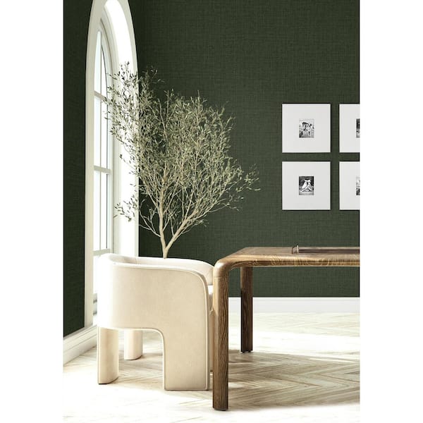 GALEY ALIX 30.75 sq. ft. Forest Green The Alix Faux Weave Vinyl