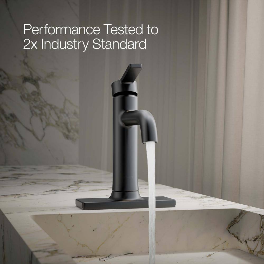 Matte Black Brass Single-Handle Bathroom Sink Faucet