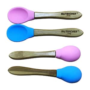 Bamboo Spoons with Silicone Head for Kids (2-Pack)