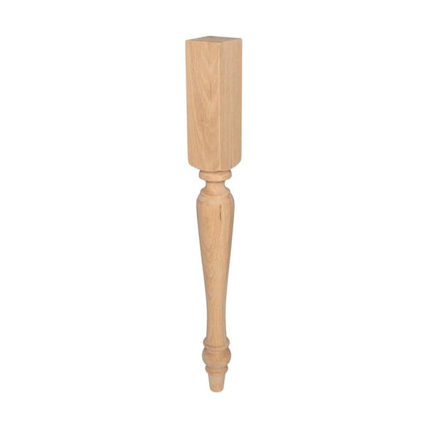 American Pro Decor 35-1/4 in. x 3-1/2 in. Unfinished North American Solid Oak Kitchen Island Leg