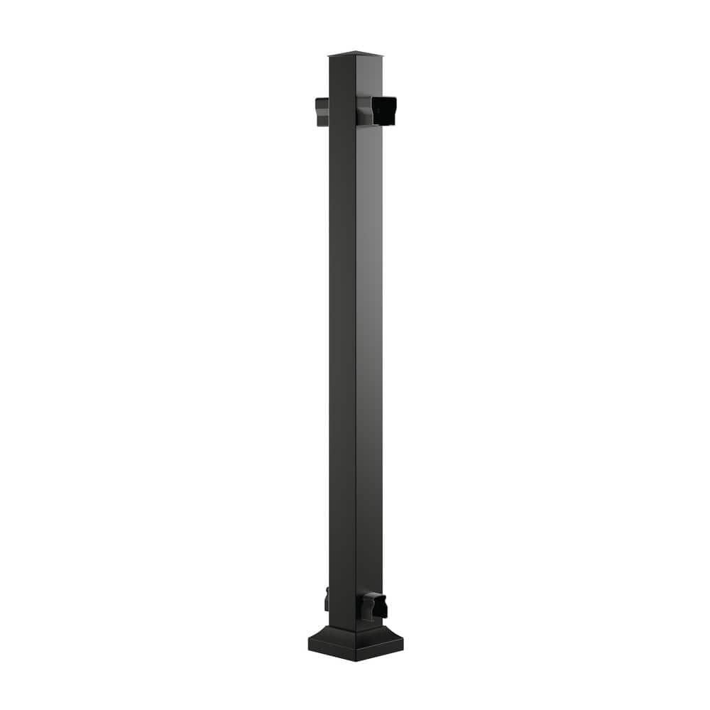 42 in. CitySide Traditional Black Aluminum Line Post