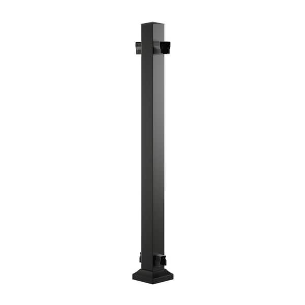 42 in. CitySide Traditional Black Aluminum Line Post
