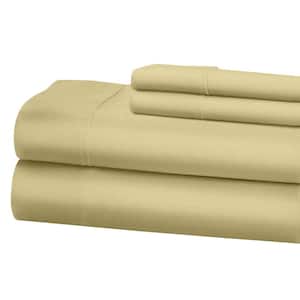 Taupe 1200-Thread Count Deep Pocket Solid Cotton Full Sheet Set
