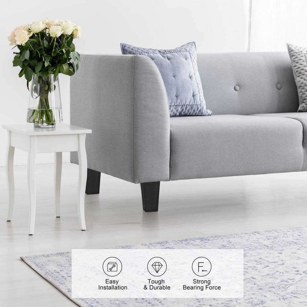 Black 5.7 Inch Plastic Tapered Furniture Legs with Screws