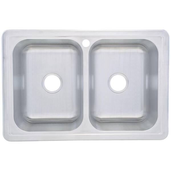 FrankeUSA Drop-In Stainless Steel 33x22x9 1-Hole Double Basin Kitchen Sink-DISCONTINUED