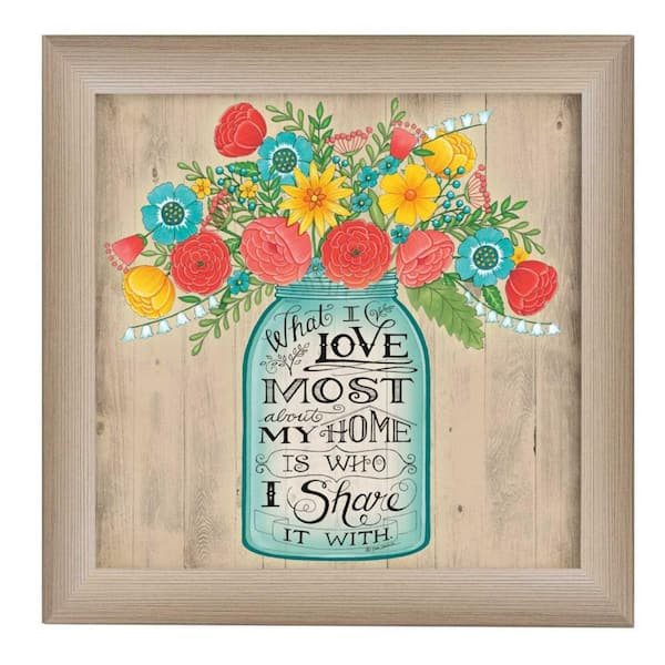 HomeRoots What I Love Most by Unknown 1 Piece Framed Graphic Print Typography Art Print 14 in. x 14 in. .