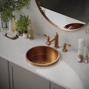 CCT100 15 in. Stainless Steel Drop-In Bathroom Sink in Brown Brushed Copper