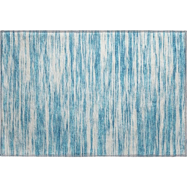 Addison Rugs Mayfield Premium Machine Washable Abstract AMF951 Teal 2 ft. x 3 ft. Area Rug