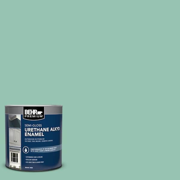 BEHR PREMIUM 1 qt. #M420-4 Jade Mountain Semi-Gloss Enamel Urethane Alkyd Interior/Exterior Paint