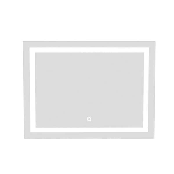 Unbranded 40 in. W x 32 in. H Rectangular Frameless LED Lighted Wall Mount Bathroom Vanity Mirror in Natural