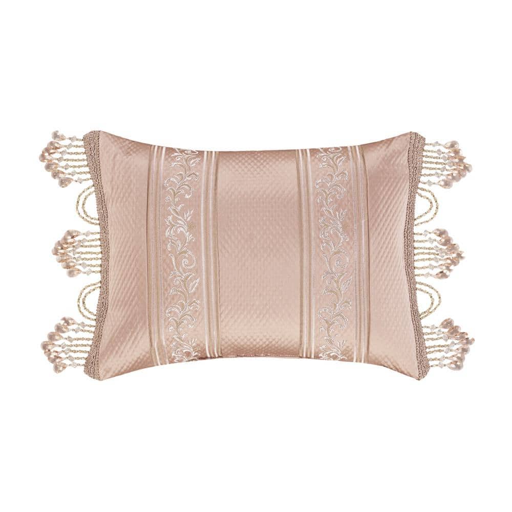 Rosalita Blush Polyester Boudoir Decorative Throw Pillow 15 X 22