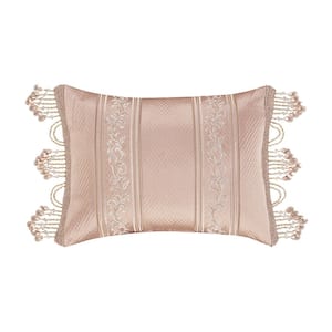 Rosalita Blush Polyester Boudoir Decorative Throw Pillow 15 X 22"
