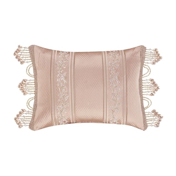Unbranded Rosalita Blush Polyester Boudoir Decorative Throw Pillow 15 X 22"