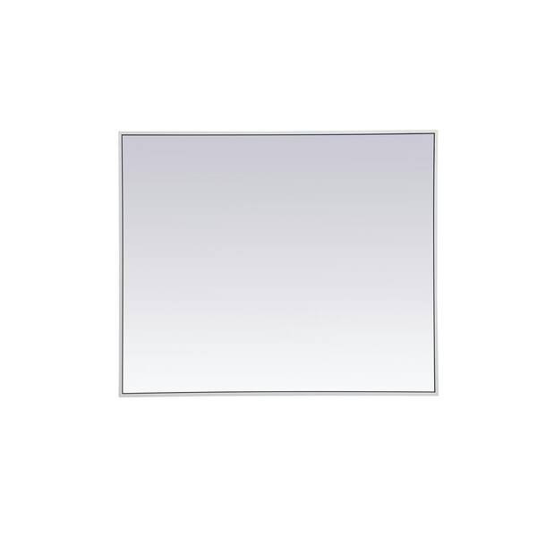 Unbranded Medium Rectangle White Modern Mirror (36 in. H x 30 in. W)