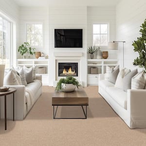 Plush Dreams I - Gentle-Beige 12 ft. 39 oz. Triexta Texture Installed Carpet