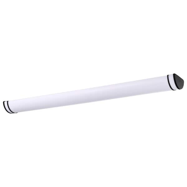 Glamour 49 in. 1-Light Matte Black Integrated LED Vanity Light with White Acrylic Lens, CCT Selectable