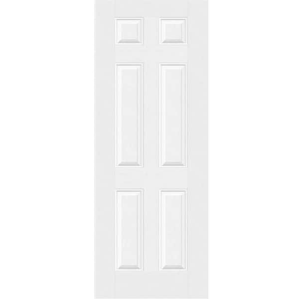 Steves & Sons Regency 36 in. x 96 in. Universal Handing 6-Panel Unfinished White Fiberglass Front Door Slab