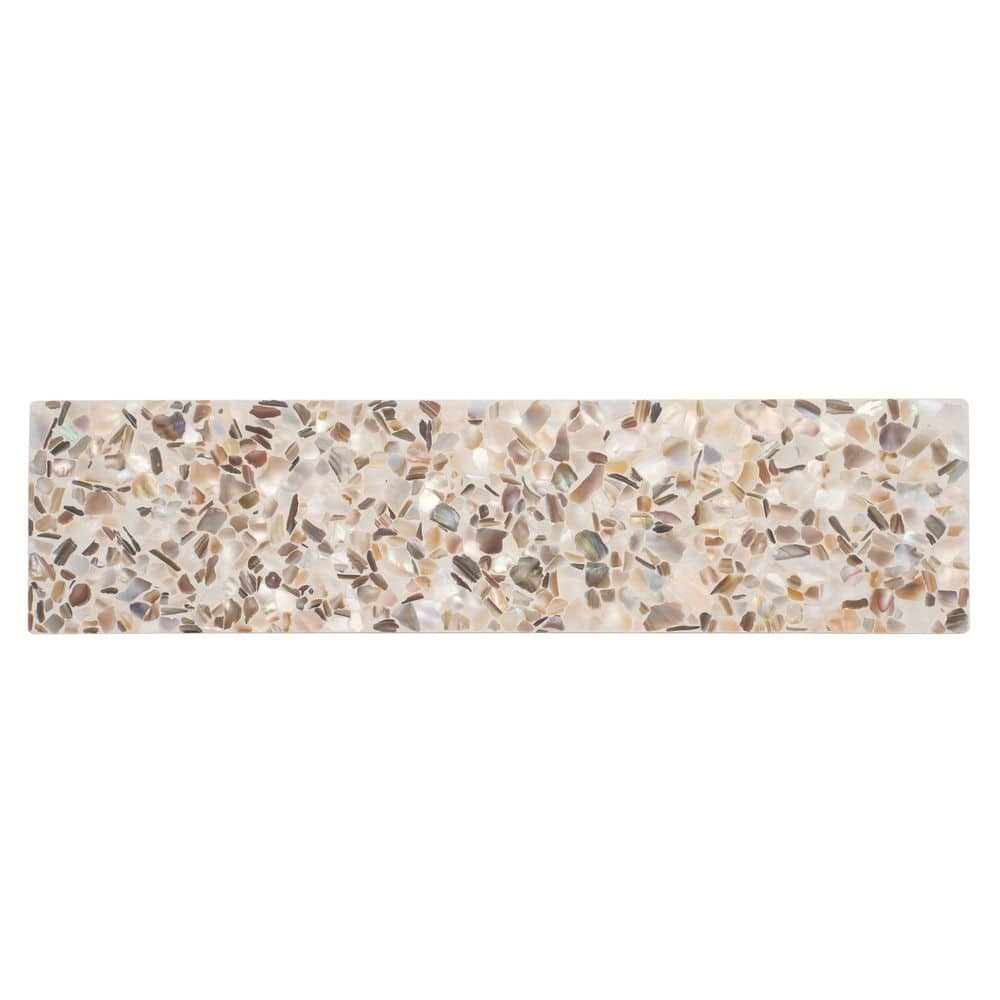 Amalfi 3 x 6 in. Ivory White with Copper flecks Glossy Shell, Terrazzo Elongated Marble Subway Tile Sample price history on PriceWatchPro