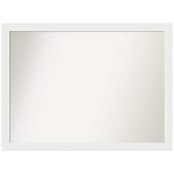 Amanti Art Vanity White Narrow 43.5 in. x 32.5 in. Custom Non-Beveled Recycled Polystyrene Framed Bathroom Vanity Wall Mirror