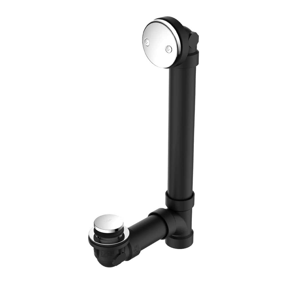 PF WaterWorks Chrome Trim ToeTouch Bathtub Drain Sch. 40 Black ABS PF0891CHABSTT The