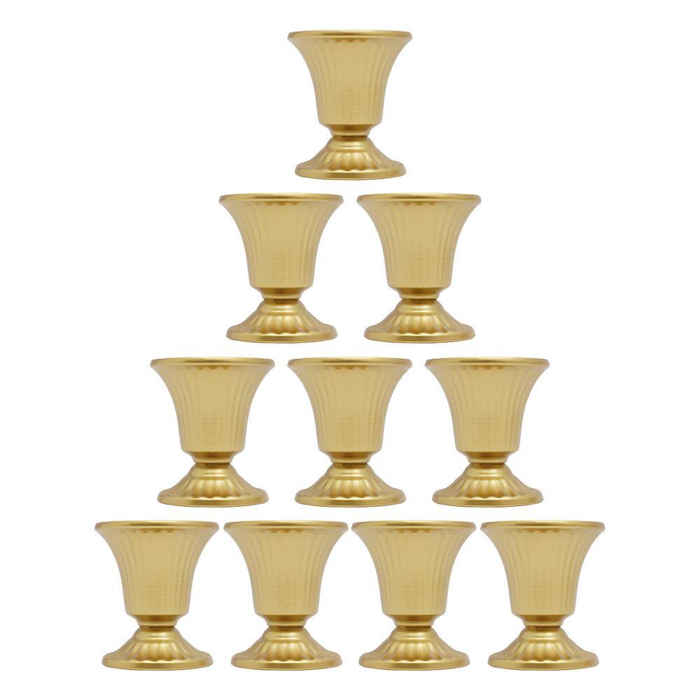 YIYIBYUS 9.06 in. Tall Metal Flower Holder Wedding Decoration Mini Vase in  Gold (10-Pieces) HG-ZJ4195-376 - The Home Depot