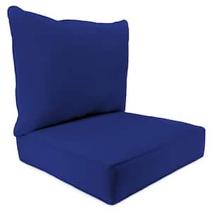 46.5 in. L x 24 in. W x 6 in. T Outdoor Deep Seating Chair Seat and Back Cushion Set in Veranda Cobalt