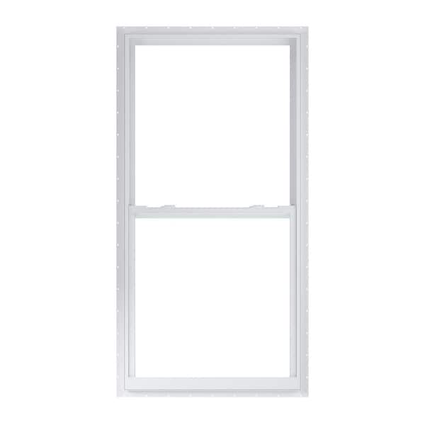 American Craftsman 35.375 in. x 71.25 in. 70 Series White Single Hung Impact LowE Argon SC Glass Vinyl Fin Window, Screen Incl
