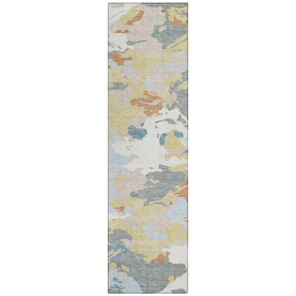 Chantille Machine Washable Indoor/Outdoor Abstract ACN2497 Ivory 2 ft. x 7 ft. Runner Rug