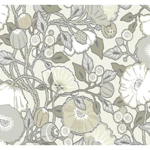 Vincent Poppies Gray Spray and Stick Roll (Covers 60.75 sq. ft.)