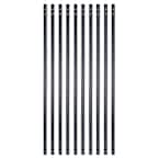 31 in. x 5/8 in. Black Sand Steel Square Face Mount Deck Railing Baluster (10-Pack)