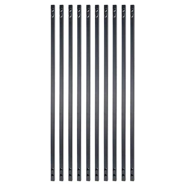 Fortress Railing Products 31 in. x 5/8 in. Black Sand Steel Square Face Mount Deck Railing Baluster (10-Pack)