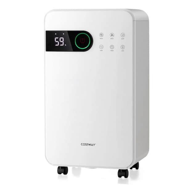 Costway 32 pins/day pt. 2500 sq. ft. Dehumidifier for Home Basement Portable with Sleep Mode in. White