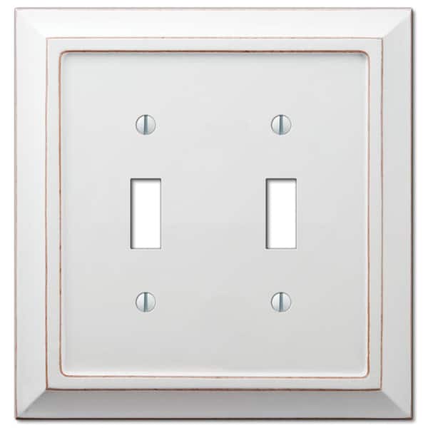 Savannah 2 Gang Toggle Wood Wall Plate - White