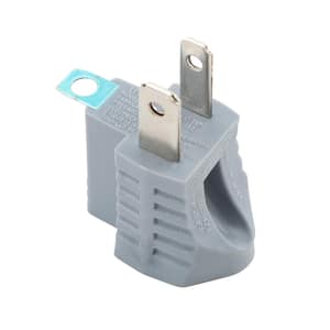 15 Amp Single Outlet Grounding Adapter, Gray