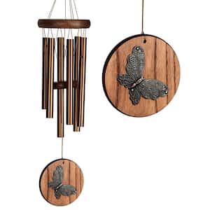 Signature Collection, Woodstock Habitats Chime, Teak 17 in. Butterfly Wind Chime HCTB