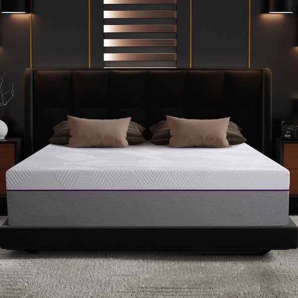 Twolike 14 in. King Size Memory Foam Mattress with Cooling Gel Medium Mattress in a Box, Fiberglass free