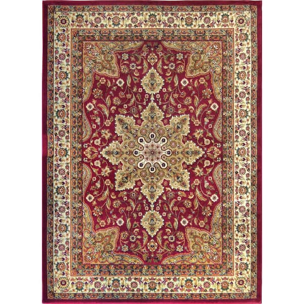 Home Dynamix Royalty Red 5 ft. x 7 ft. Indoor Area Rug