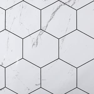 Falkirk McGowen IV White Faux Marble Tile Modern Vinyl Peel and Stick Wallpaper (Covers 30 sq. ft.)