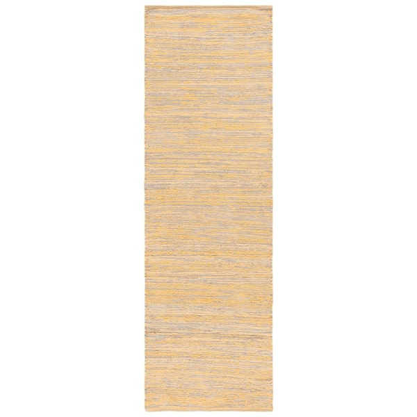 Montauk 2 ft. x 8 ft. Yellow Modern Distressed Solid Runner Rug